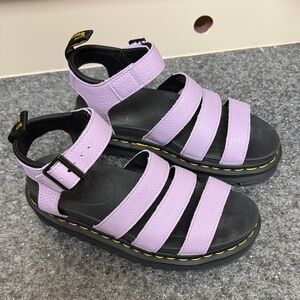 Doc Dr. Martens Blaire Flatform Leather Sandals Purple Lilac Size 7 NEW!